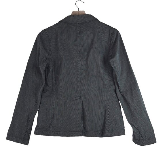 GAP Y2K 2004 Fitted Blazer Black Pinstripe Classic Look Twee Preppy Normcore 6 - Picture 2 of 9